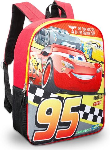 Disney Cars Backpack and Lunch Box for Boys Set - Bundle with 16'' Lightning McQueen Backpack, Cars Lunch Bag, Water Bottle, Stickers, More | Disney Cars Backpack for Kids in Saudi Arabia