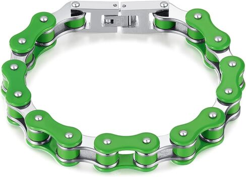 LAFATINA Bike Chain Bracelets for Men Fathers Day Stainless Steel Masculine Bicycle Bike Chain Bangle Wristband in Kuwait
