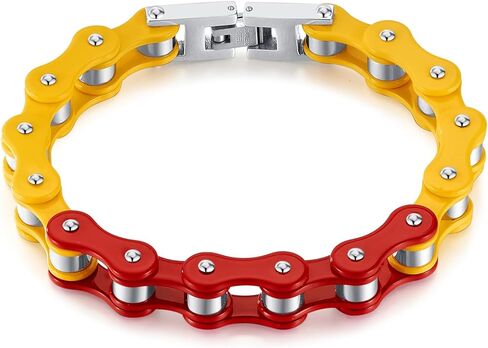 LAFATINA Bike Chain Bracelets for Men Fathers Day Stainless Steel Masculine Bicycle Bike Chain Bangle Wristband in Kuwait