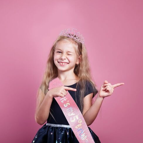 Canitor Birthday Decorations for Girls Birthday Girl Crown Tiara Sash Set Birthday Headband Gift in Kuwait