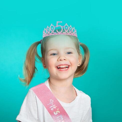 Canitor Birthday Decorations for Girls Birthday Girl Crown Tiara Sash Set Birthday Headband Gift in Kuwait