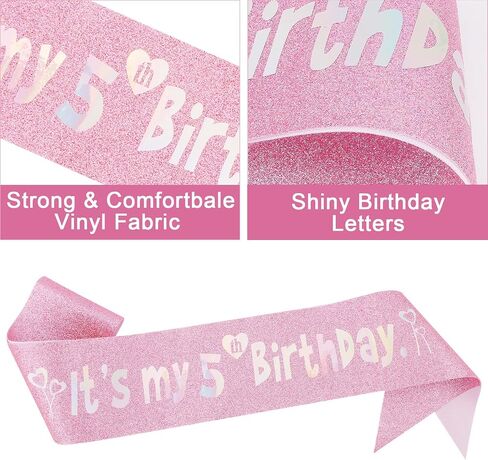 Canitor Birthday Decorations for Girls Birthday Girl Crown Tiara Sash Set Birthday Headband Gift in Kuwait