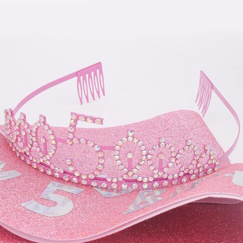 Canitor Birthday Decorations for Girls Birthday Girl Crown Tiara Sash Set Birthday Headband Gift in Kuwait