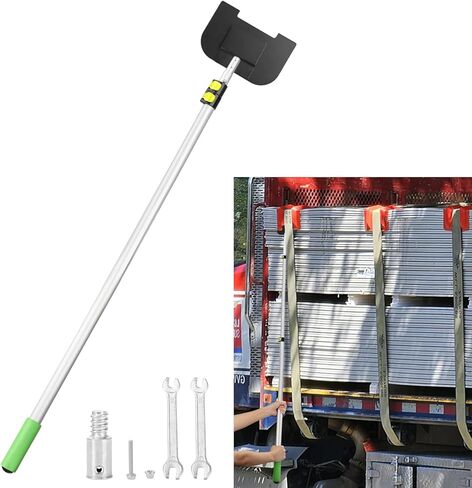 حامل تمديد مسطح بطول 9.8 قدم - ضع واقي الحافة بسهولة أثناء ضبط الأشرطة - يحسن الإنتاجية - يأتي مع ملحق نهاية قضيب ملولب 3/4-6 - ملحقات النقل بالشاحنات in Kuwait