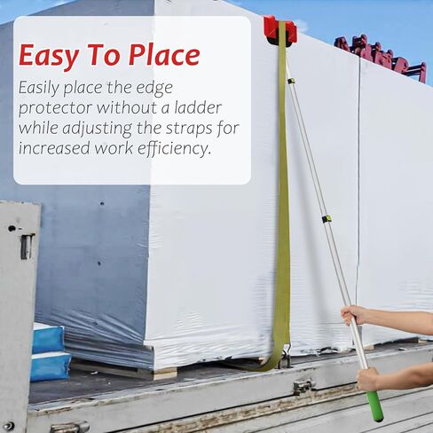 حامل تمديد مسطح بطول 9.8 قدم - ضع واقي الحافة بسهولة أثناء ضبط الأشرطة - يحسن الإنتاجية - يأتي مع ملحق نهاية قضيب ملولب 3/4-6 - ملحقات النقل بالشاحنات in Kuwait