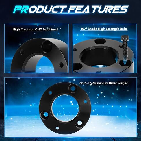 3" Front & 2" Rear Leveling Lift Kit Compatible with 2007-2020 Chevy Silverado 1500, 3in Front Strut Suspension Lift Spacers + 2in Rear Lift Block Kit for GMC Sierra 1500 in Saudi Arabia
