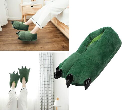 Dinosaur Slipper Plush Animal Claw Shoes for Adult Kid Halloween Costume Slippers Cute Tricky Paw Footwear Cosplay Party Prop in Saudi Arabia