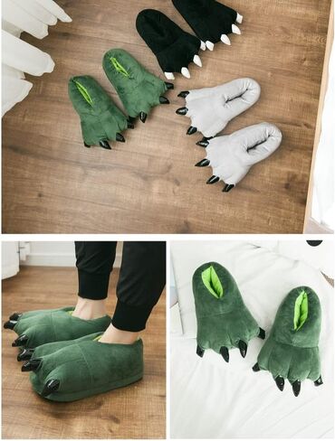 Dinosaur Slipper Plush Animal Claw Shoes for Adult Kid Halloween Costume Slippers Cute Tricky Paw Footwear Cosplay Party Prop in Saudi Arabia