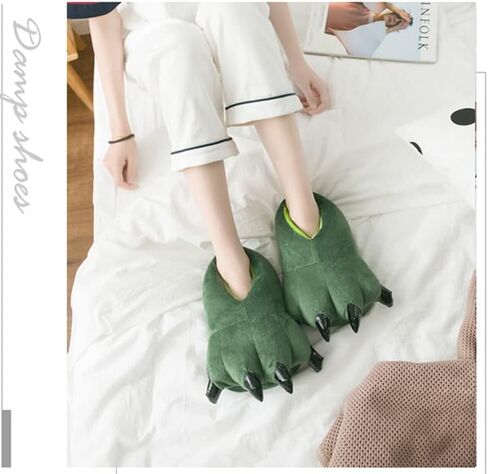 Dinosaur Slipper Plush Animal Claw Shoes for Adult Kid Halloween Costume Slippers Cute Tricky Paw Footwear Cosplay Party Prop in Saudi Arabia