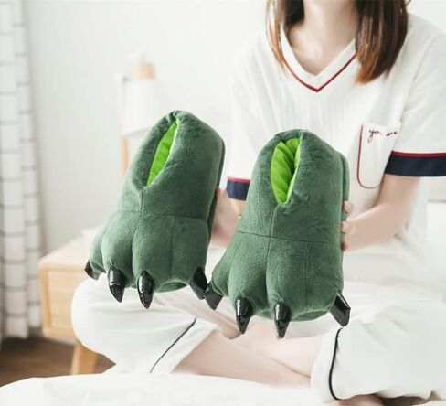 Dinosaur Slipper Plush Animal Claw Shoes for Adult Kid Halloween Costume Slippers Cute Tricky Paw Footwear Cosplay Party Prop in Saudi Arabia