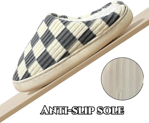 Checkered Slippers Womens Mens Casual Plaid Shoes Cartoon Plush Indoor Outdoor Slipper Winter House Slippers Cozy Furry Slippers in Saudi Arabia