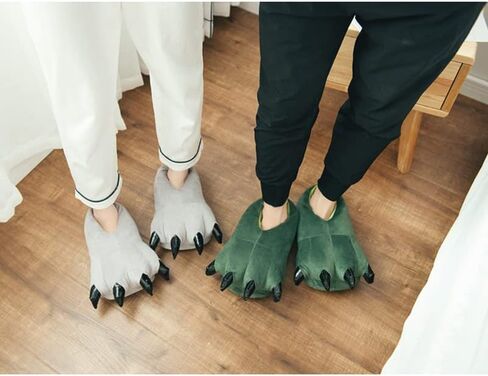 Dinosaur Slipper Plush Animal Claw Shoes for Adult Kid Halloween Costume Slippers Cute Tricky Paw Footwear Cosplay Party Prop in Saudi Arabia