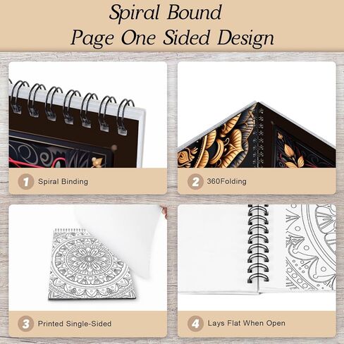 كتب تلوين ماندالا للنساء البالغات للاسترخاء والصفحة الحلزونية المطبوعة على جانب واحد من الهدايا والفنون والحرف اليدوية للنساء للاسترخاء والقلق والاكتئاب 24 صفحة تلوين ملونة - جمال ماندالا in Kuwait