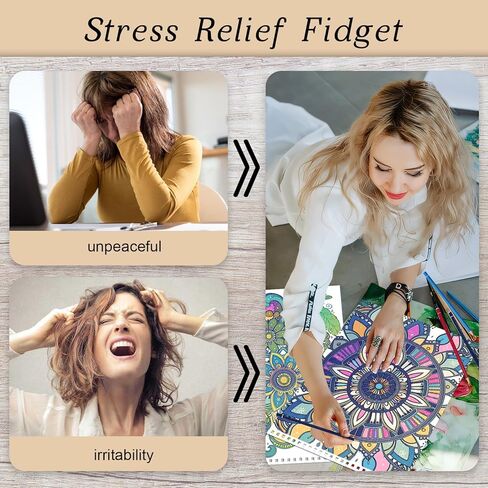 كتب تلوين ماندالا للنساء البالغات للاسترخاء والصفحة الحلزونية المطبوعة على جانب واحد من الهدايا والفنون والحرف اليدوية للنساء للاسترخاء والقلق والاكتئاب 24 صفحة تلوين ملونة - جمال ماندالا in Kuwait