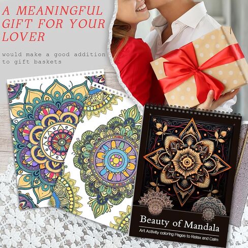 كتب تلوين ماندالا للنساء البالغات للاسترخاء والصفحة الحلزونية المطبوعة على جانب واحد من الهدايا والفنون والحرف اليدوية للنساء للاسترخاء والقلق والاكتئاب 24 صفحة تلوين ملونة - جمال ماندالا in Kuwait