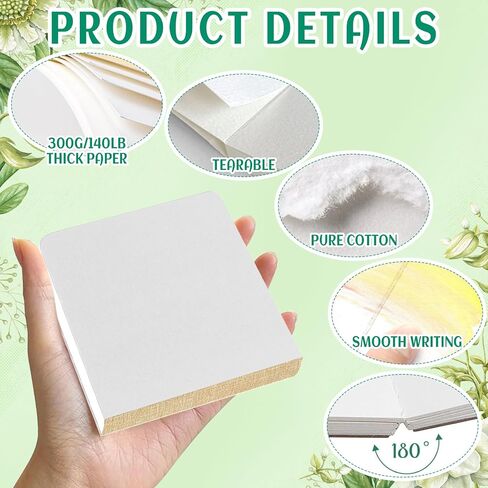 3 Pack Mini Watercolor Sketchbook 3.9x3.9 Inch Portable Small Watercolor Notebook 30 Sheets 300gsm Tearable Watercolor Paper for Sketches Painting, Natural White in Kuwait