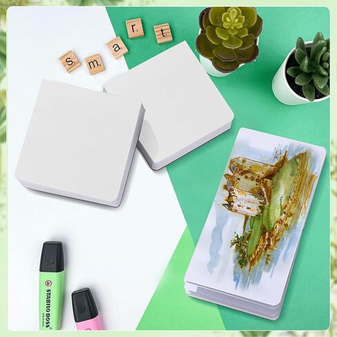 3 Pack Mini Watercolor Sketchbook 3.9x3.9 Inch Portable Small Watercolor Notebook 30 Sheets 300gsm Tearable Watercolor Paper for Sketches Painting, Natural White in Kuwait