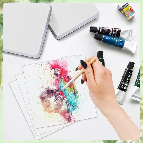 3 Pack Mini Watercolor Sketchbook 3.9x3.9 Inch Portable Small Watercolor Notebook 30 Sheets 300gsm Tearable Watercolor Paper for Sketches Painting, Natural White in Kuwait