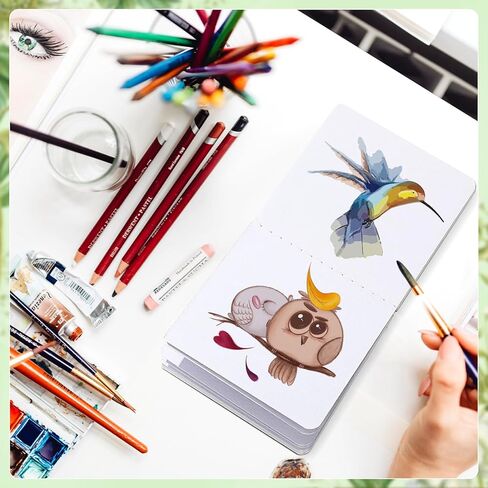 3 Pack Mini Watercolor Sketchbook 3.9x3.9 Inch Portable Small Watercolor Notebook 30 Sheets 300gsm Tearable Watercolor Paper for Sketches Painting, Natural White in Kuwait