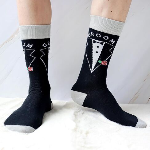 جوارب Moyel Groomsmen، جوارب العريس، جوارب أفضل للرجال، مجموعة هدايا لرفقاء العريس مكونة من 8 قطع in Kuwait