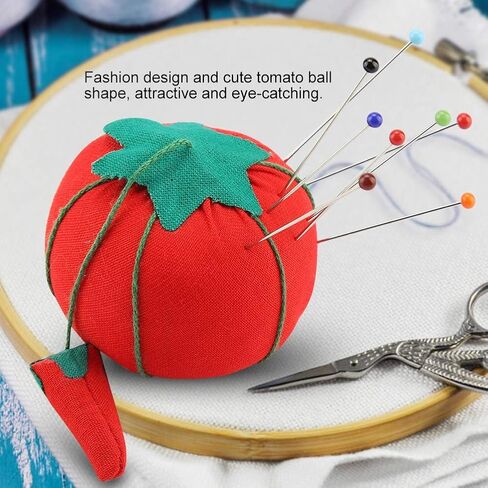 2Pcs/Set Pin Cushion Needle Pincushion Pin Cute Tomato Ball Shape Needle Tomato Pin Cushion Holder Tomato Emery Wrist Pin Cushions Sewing Pin Cushion for Sewing Needlework Accessory in Saudi Arabia