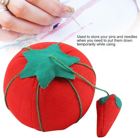 2Pcs/Set Pin Cushion Needle Pincushion Pin Cute Tomato Ball Shape Needle Tomato Pin Cushion Holder Tomato Emery Wrist Pin Cushions Sewing Pin Cushion for Sewing Needlework Accessory in Saudi Arabia