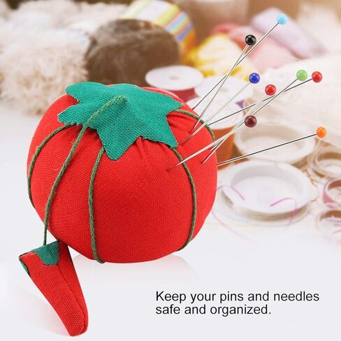2Pcs/Set Pin Cushion Needle Pincushion Pin Cute Tomato Ball Shape Needle Tomato Pin Cushion Holder Tomato Emery Wrist Pin Cushions Sewing Pin Cushion for Sewing Needlework Accessory in Saudi Arabia
