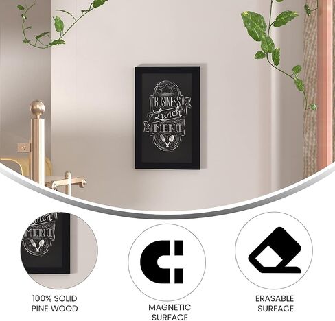 لافتة سبورة مغناطيسية للتثبيت على الحائط من Flash Furniture Canterbury - لمسة نهائية بيضاء - 11 بوصة × 17 بوصة - لوحة رسائل معلقة رأسيًا أو أفقيًا in Saudi Arabia