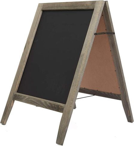 Liry Products Freestanding Vintage Rustic Stained Distressed Torched Whitewashed Wood A-Frame Sidewalk Chalkboard Sign Sandwich Memo Message Double-Sided Bulletin Board Restaurants Boutiques Stores in Kuwait