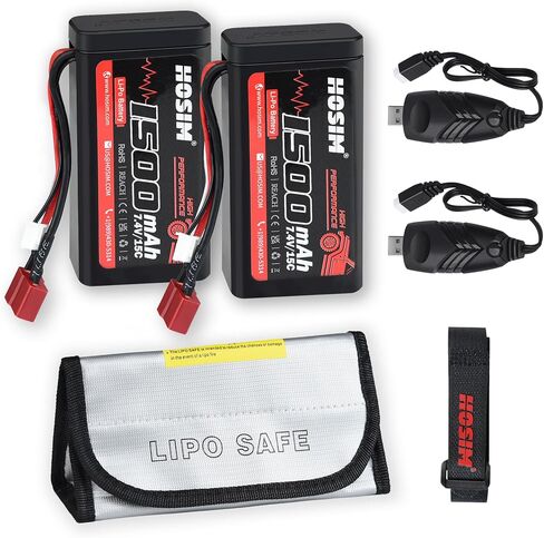 Hosim 4PCS 7.4V 1500mAh 15C Lipo Battery RC Lipo Batteries RC Car Remote Control Car Truck RC Boat Battery in Saudi Arabia
