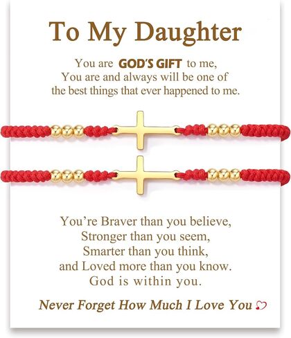 Tarsus Christian Gifts for Women Daughter Gold Cross Red Bracelet, Religious Jewelry Red Protection Christmas Birthday Valentines Gifts for Women Daughter Girls in Saudi Arabia
