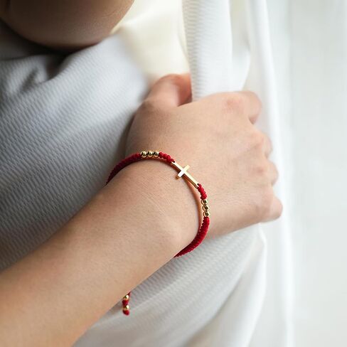 Tarsus Christian Gifts for Women Daughter Gold Cross Red Bracelet, Religious Jewelry Red Protection Christmas Birthday Valentines Gifts for Women Daughter Girls in Saudi Arabia
