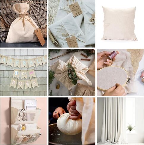 Muslin Fabric 63" x 2 Yards Muslin Fabric by Yard 100% Cotton Muslin Cloth Unbleached Muslin Linen Fabric Material Soft White Muslin Fabric for Sewing Draping Material Apparel Cloth(Medium Weight) in Saudi Arabia
