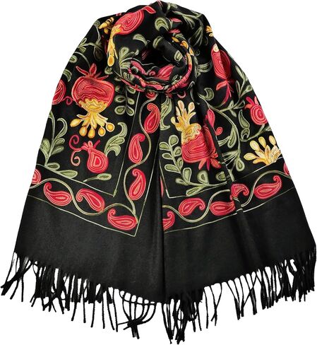 DOFOTAWN Women's Embroidered Oversize Tassel Shawl Scarf Wraps for Women Christmas Gifts in Saudi Arabia