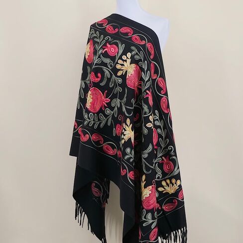 DOFOTAWN Women's Embroidered Oversize Tassel Shawl Scarf Wraps for Women Christmas Gifts in Saudi Arabia