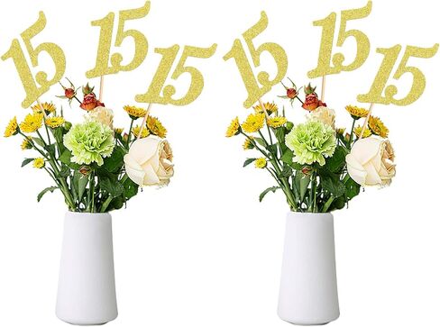 12PCS 50th Birthday Party Centerpiece Gold 50th Birthday Party Decorations for Girls Boys Cheers to 50th Happy 50th Birthday 50th Floral Decorations for 50th Birthday Party Supplies (gold 50th) in Kuwait