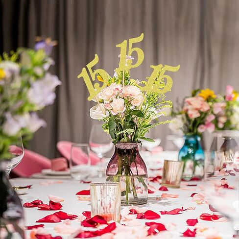 12PCS 50th Birthday Party Centerpiece Gold 50th Birthday Party Decorations for Girls Boys Cheers to 50th Happy 50th Birthday 50th Floral Decorations for 50th Birthday Party Supplies (gold 50th) in Kuwait