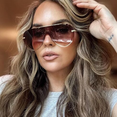 DIFF Imani Designer Oversized Shield Sunglasses for Women UV400 Protection in Saudi Arabia