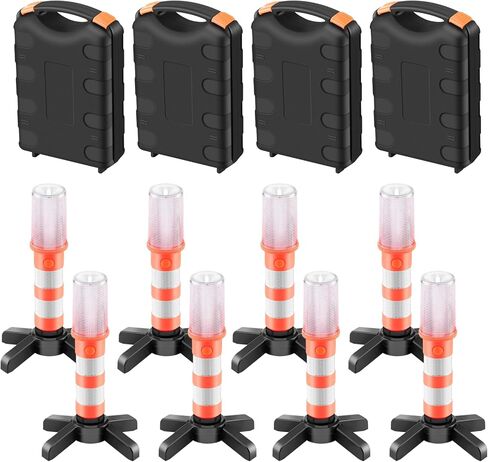 طقم مشاعل الطوارئ على جانب الطريق، ضوء تحذير من مشاعل السلامة القوية على الطريق، ضوء فائق السطوع، تنبيه منارة الطريق السريع، أضواء مضيئة للسيارات مع قاعدة مغناطيسية قابلة للفصل، حقيبة تخزين صلبة للسيارة، 4 مجموعات in Kuwait