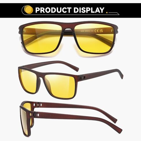 Night Vision Glasses for Men and Women Yellow Safety Driving Glasses with UV Protection and Anti Glare in Saudi Arabia