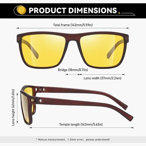 Night Vision Glasses for Men and Women Yellow Safety Driving Glasses with UV Protection and Anti Glare in Saudi Arabia