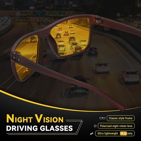 Night Vision Glasses for Men and Women Yellow Safety Driving Glasses with UV Protection and Anti Glare in Saudi Arabia