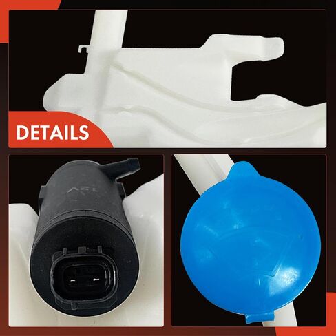 A-Premium Windshield Washer Reservoir Compatible with Select Honda Models - Civic 2016 2017 2018, with (Washer Pump/Filler Neck/Cap/Hose/Bracket) - Replace# 15198212 in Saudi Arabia