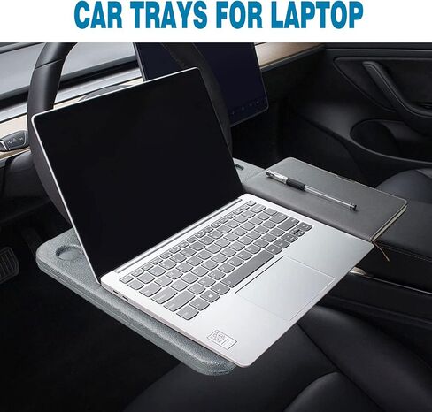 Steering Wheel Tray Universal Double-Sided Car Food Trays for Eating Reading Car Tray Table for Travel Cup Holder Desk for Driver Car Laptop Mount (Gray) in Kuwait