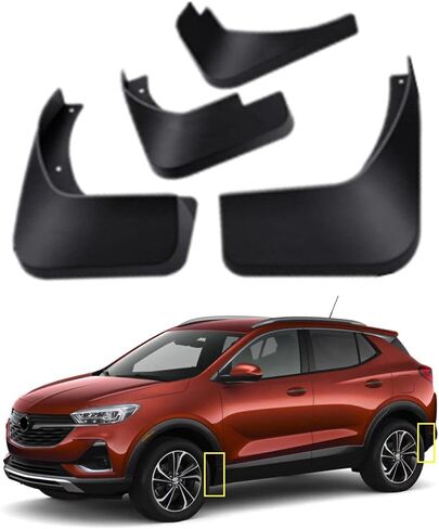 مجموعة اللوحات الطينية لمجموعة Buick Encore GX 2020-2024 Mud Splash Guard Fender الأمامية والخلفية 4-PC (لا توجد نماذج ST) in Kuwait