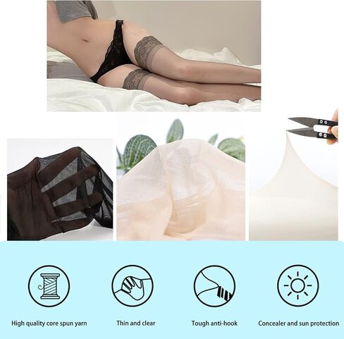 Women's Lace Stockings Nylon Thigh-High Stockings With Non-slip Silicone Elastic Band Pantyhose Comfortable in Saudi Arabia