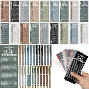 Christian Gifts Bulk Bible Verses Bookmarks Inspirational Scripture Ballpoint Pens Gospel Tracts Religious Gifts for Church Sunday School Mother Father(25 Sets)
