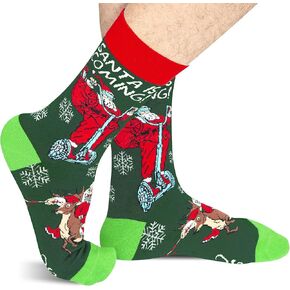 PanPacSight Men's Crazy Novelty Christmas Crew Socks, Mid Culf Funny Socks