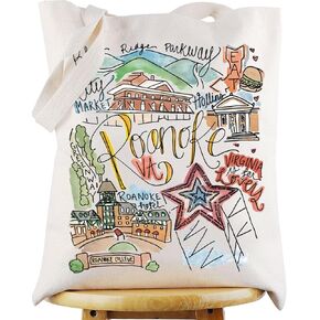 WZMPA Roanoke Virginia Travel Tote Bag Roanoke Souvenir Gift Roanoke Mill Mountain Park Trail Shoulder Bag