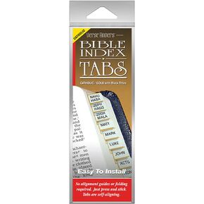 G.T. Luscombe Company, Inc. Catholic Canons Gold Verse Finder Bible Tabs | Easy to Install, Self-Aligning, Just Press & Stick | Horizontal Text | Complete Set of Tabs for The Old & New Testaments